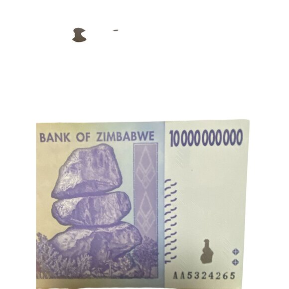 Zimbabwe 10 Billion Dollar Banknote 2008 Series 10000000000 Reserve Currency Col - Picture 3 of 8